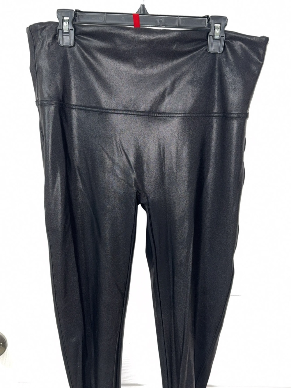SPANX Black High-Waist Faux Leather-Look Leggings